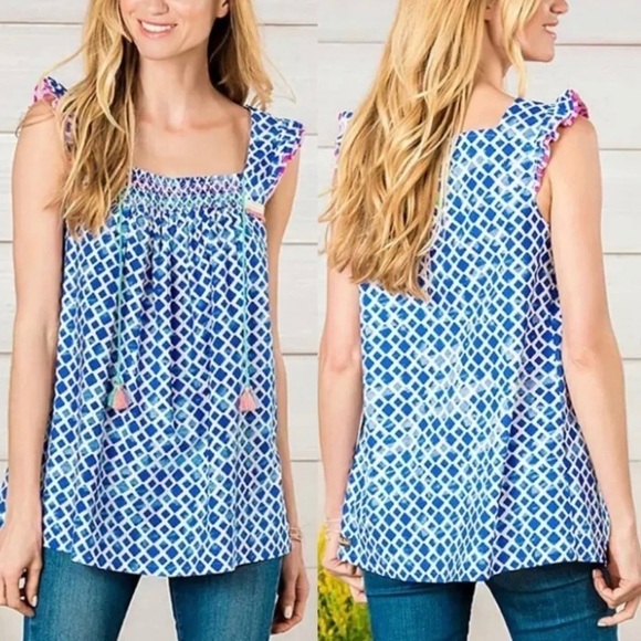 Matilda Jane | Wandering Waters Top Sleeveless Pullover Tassels EUC - Picture 1 of 7